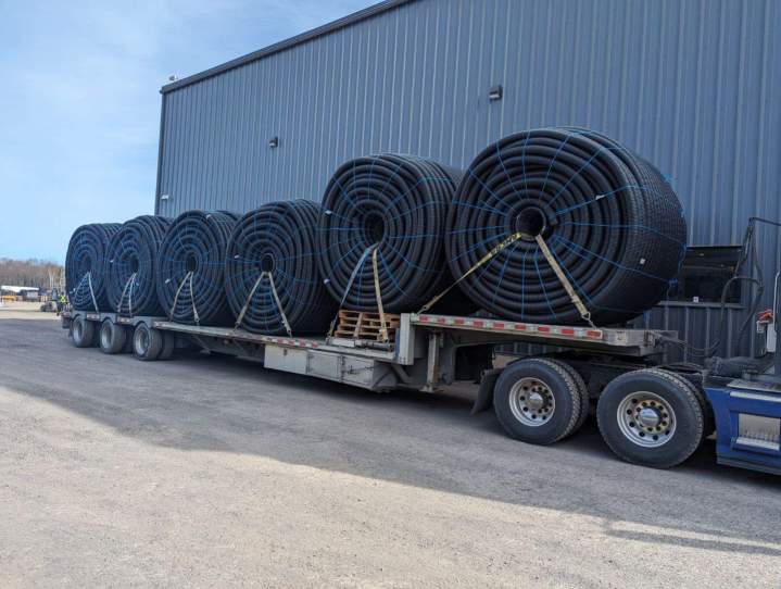 Transport énormes bobines Saint-Nicolas